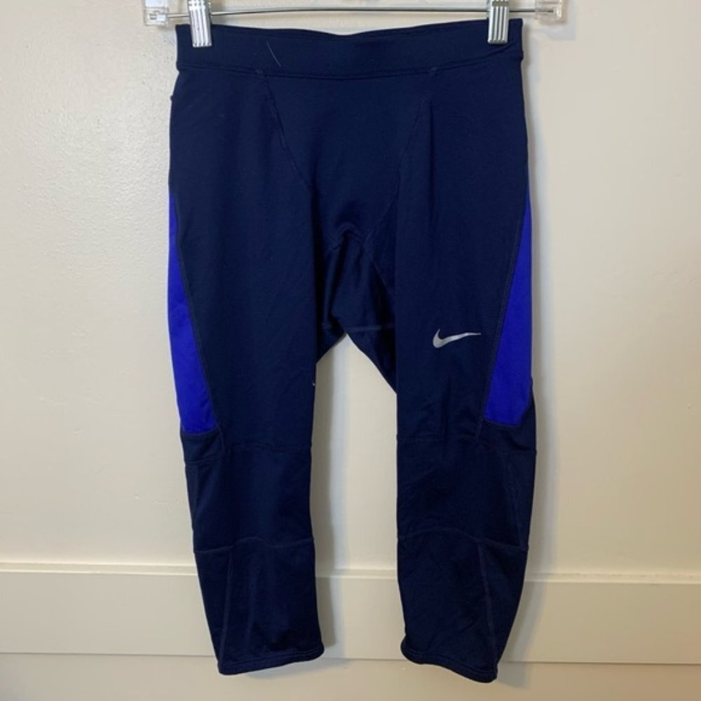 Nike Dri-Fit Dark & Royal Blue Cropped Leggings